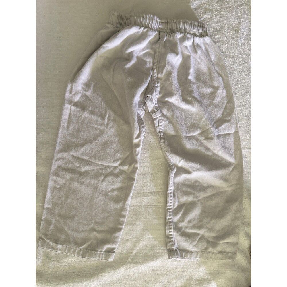 Century Kids Martial Arts Karate White Student Pants Size 00 Elastic Waist MINT